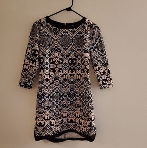 Love, Fire 3/4 Sleeve Patterned Dress - Size XS